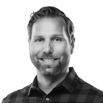 Black-and-white headshot of Rob Vose